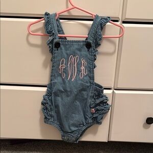Blue Ruffled Baby Romper